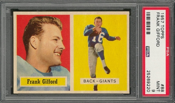 1957 Topps Football #88 Frank Gifford – PSA MINT 9